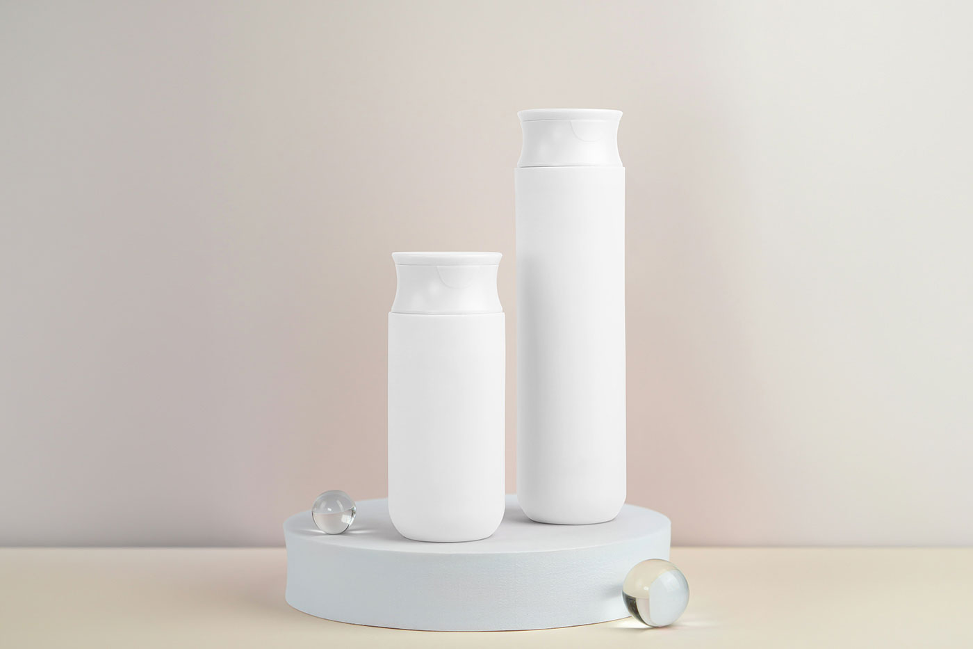 Free Big and Small Cosmetic Bottle Mockup PSD Template
