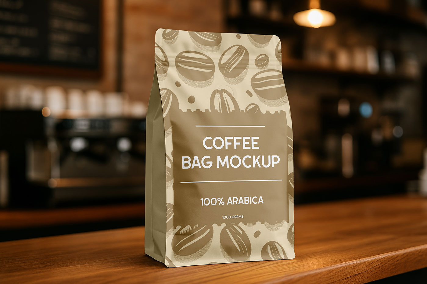 Free Big Coffee Bag Mockup PSD Template