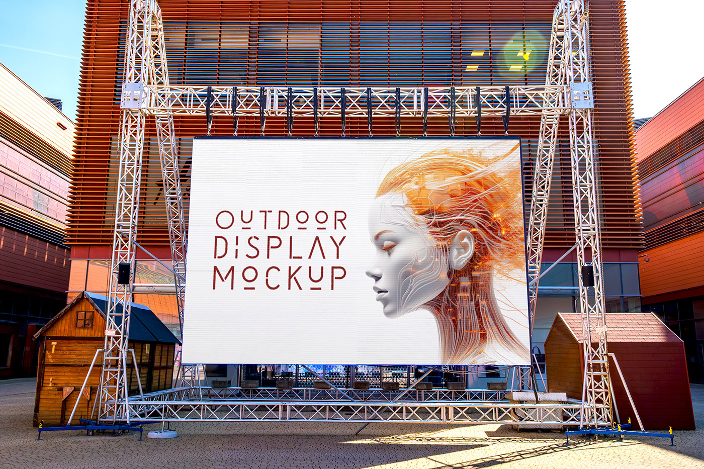 Free Big Outdoor Display Mockup PSD Template