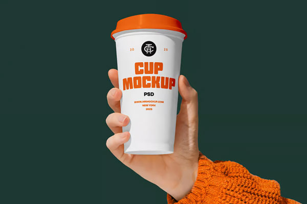 Free Big Size Coffee Cup Mockup PSD Templater