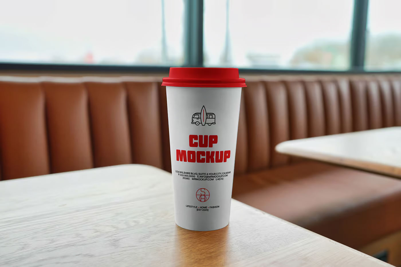 Free Big Vertical Coffee Cup Mockup PSD Template