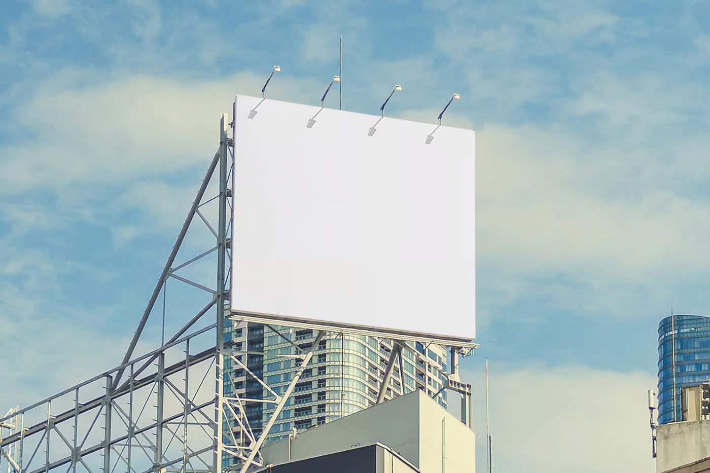 Free Billboard on Top Mockup PSD Template
