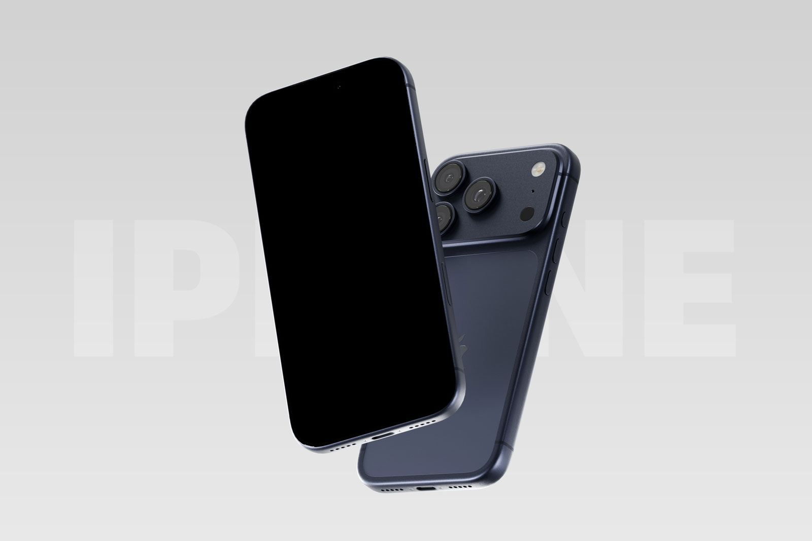 Free Blue iPhone 17 Pro Mockup PSD Template