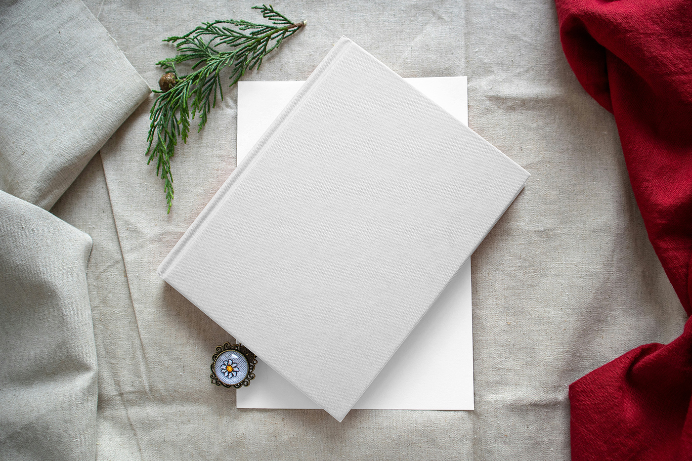 Free Book Cover on Card Mockup PSD Template