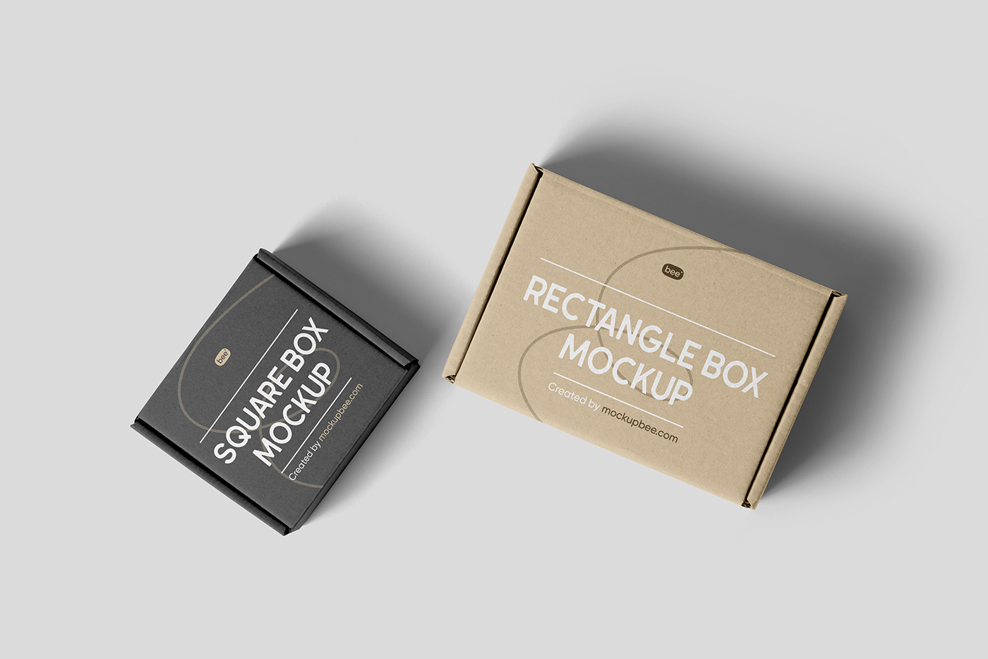 Free Boxes Top View Mockup PSD Template