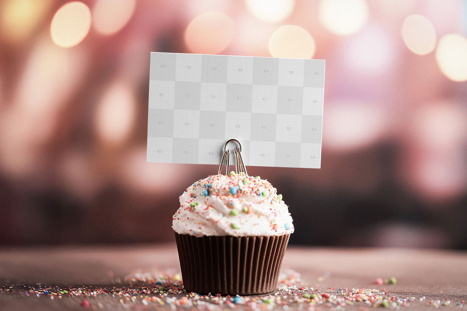 Free Business Card Mockup Bokeh Background PSD Template