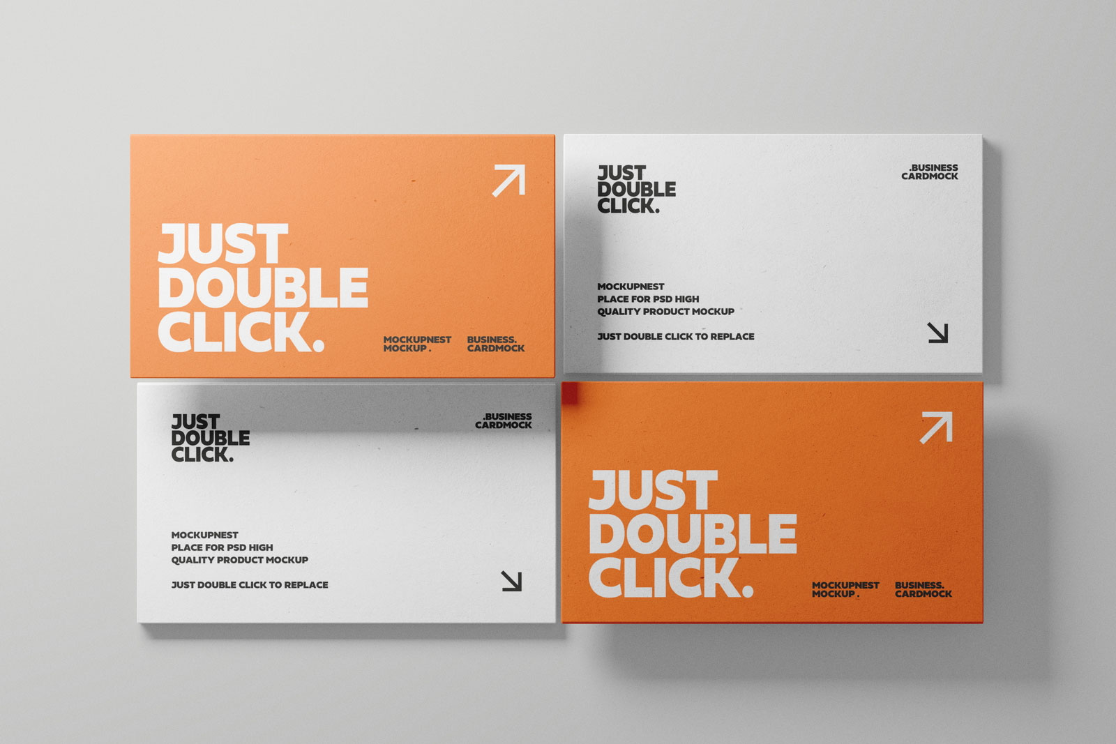 Free Business Card Mockup Top View PSD Template