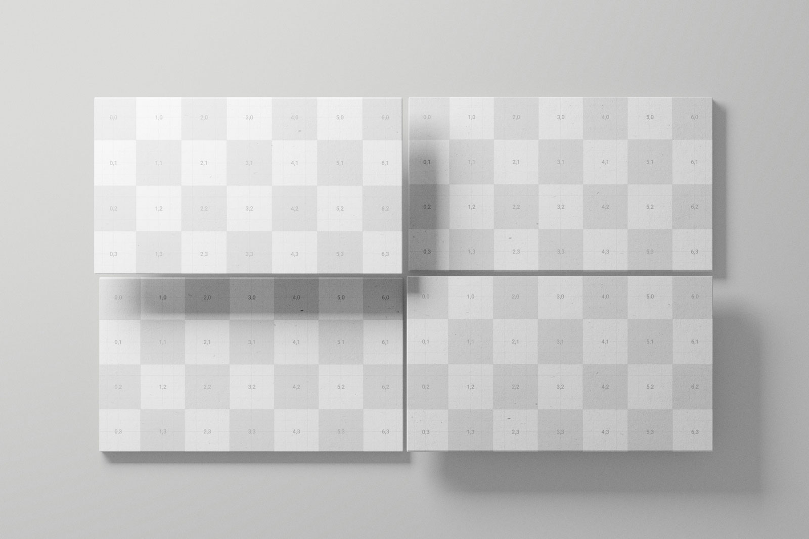 Free Business Card Mockup Top View PSD Template