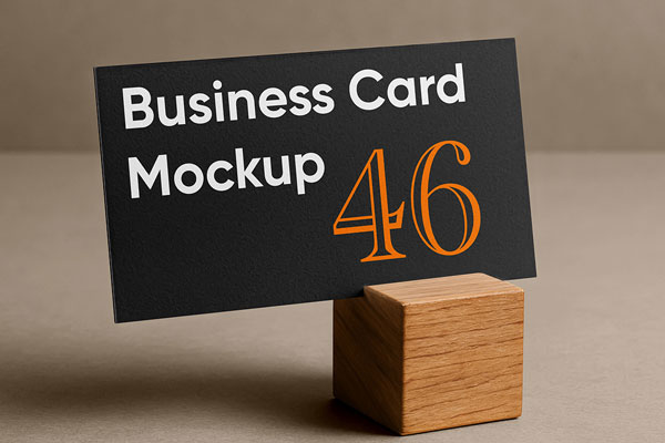 Free Business Card on Cubic Mockup PSD Template