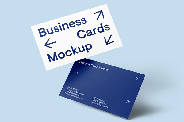 Free Business Cards Scene Mockup PSD Template