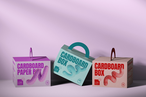 Free Cardboard Box Mockups Front View PSD Template