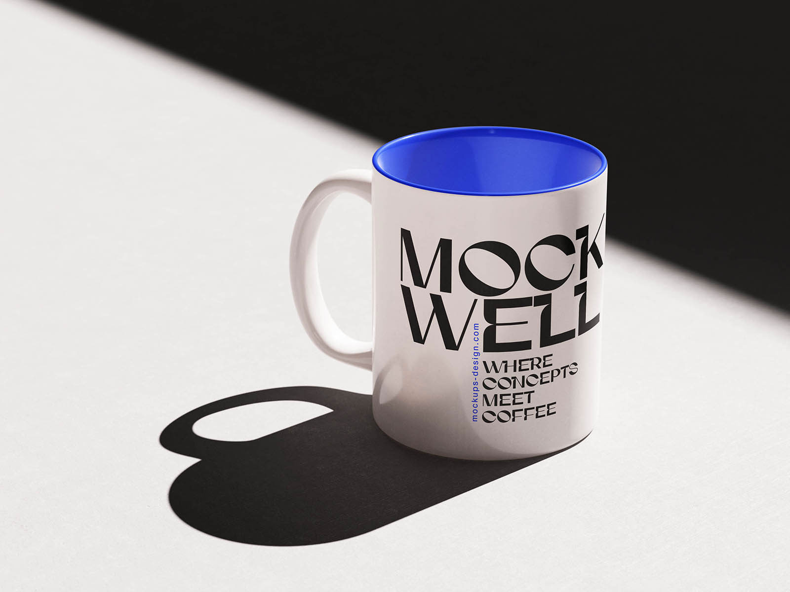 Free Ceramic Inner Colour Mug Mockup PSD Template