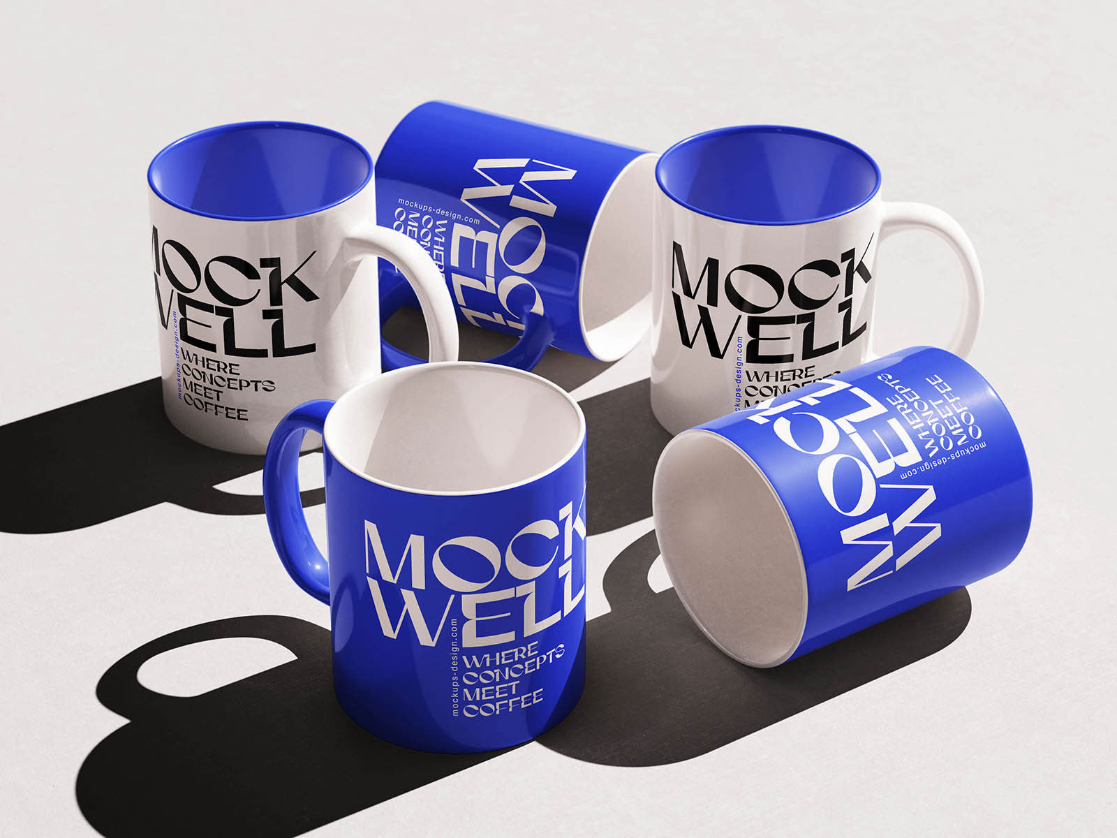 Free Ceramic Inner Colour Mug Mockup PSD Template