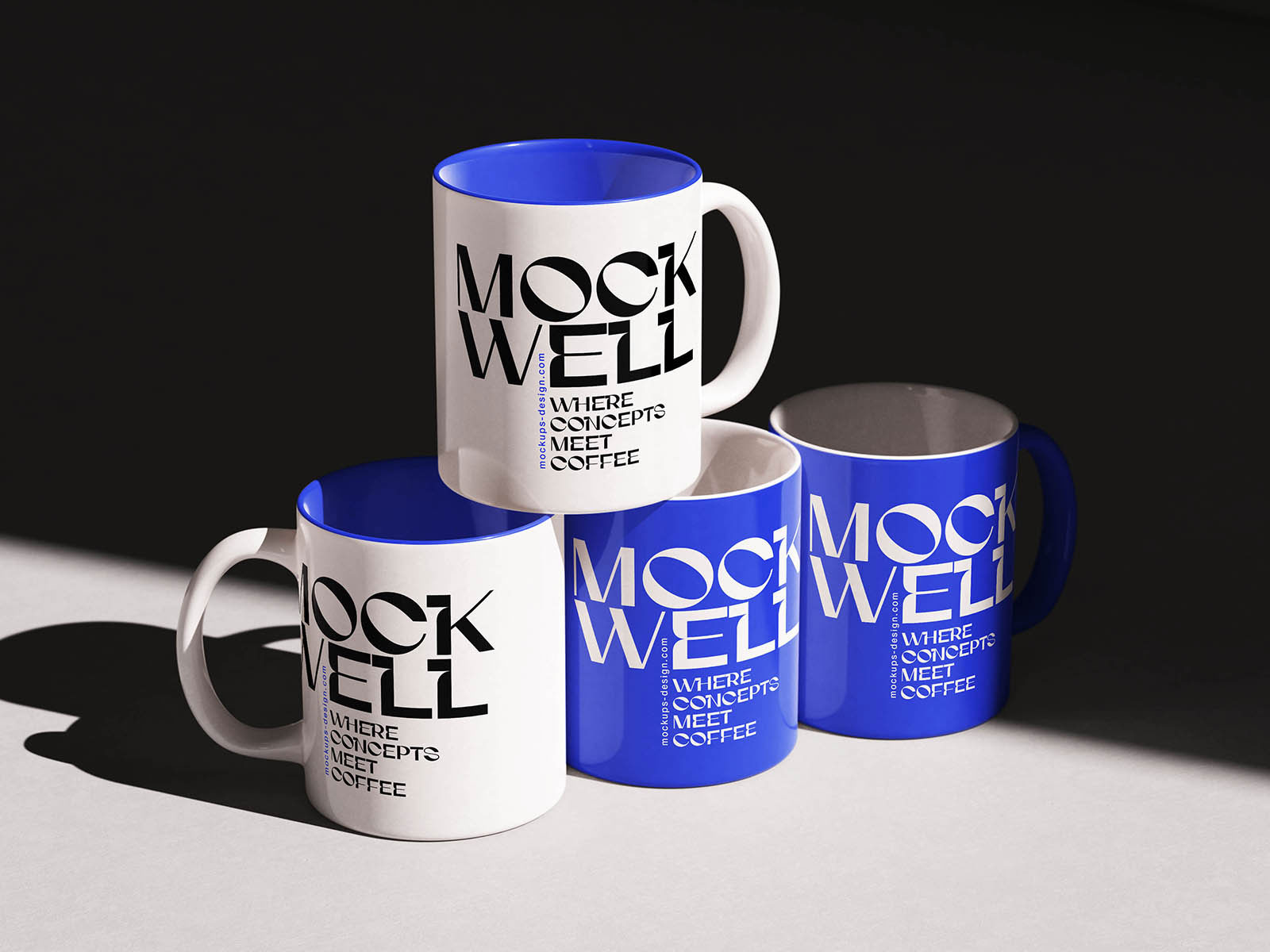 Free Ceramic Inner Colour Mug Mockup PSD Template