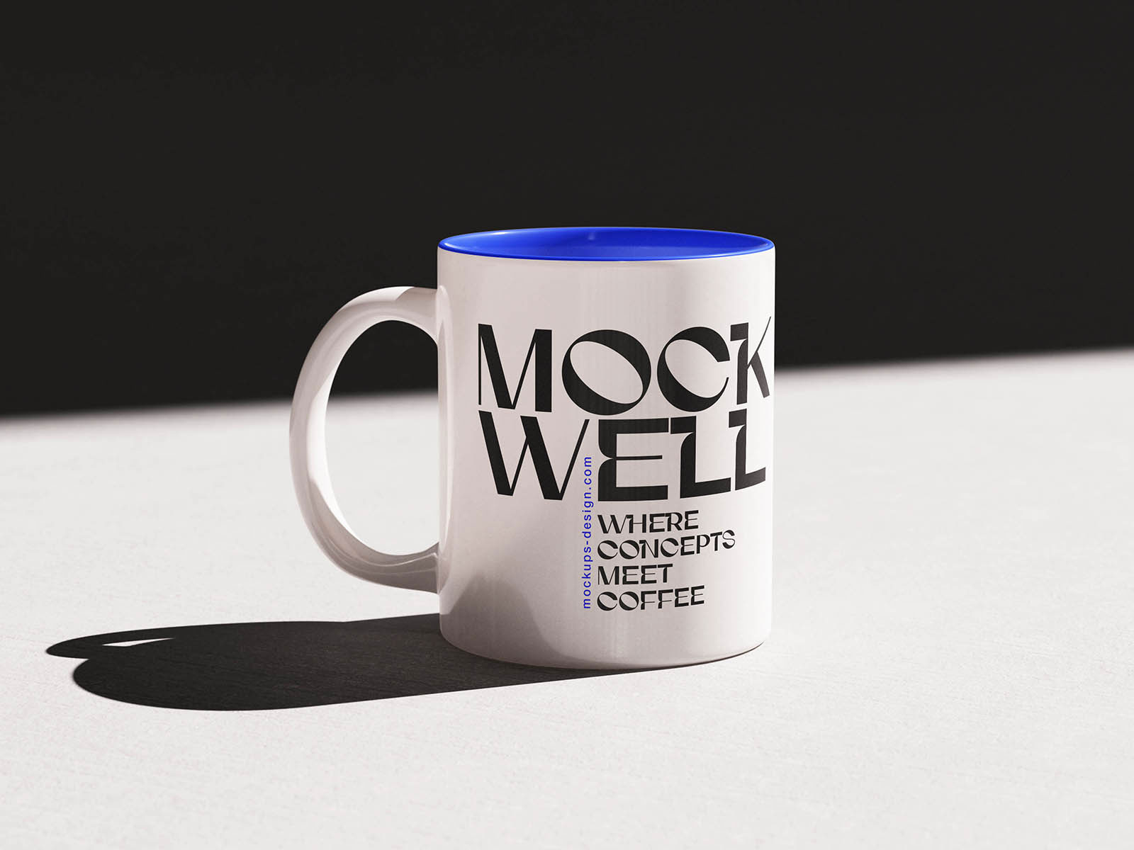 Free Ceramic Inner Colour Mug Mockup PSD Template