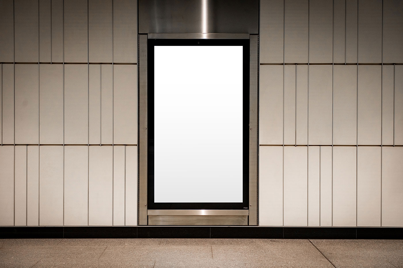Free Citylight in Metal Frame Mockup PSD Template