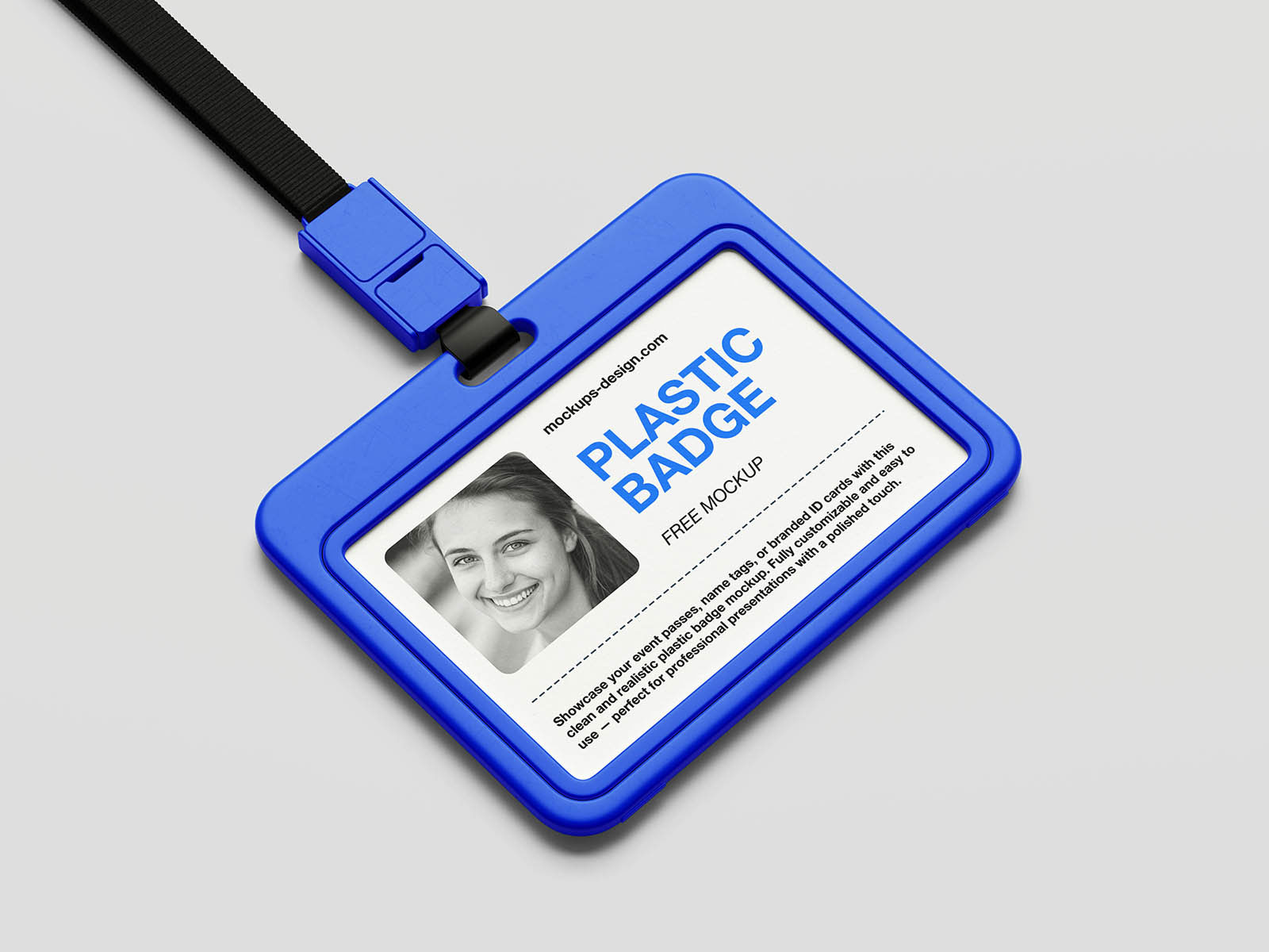 Free Clean Plastic Badge Mockup PSD Template