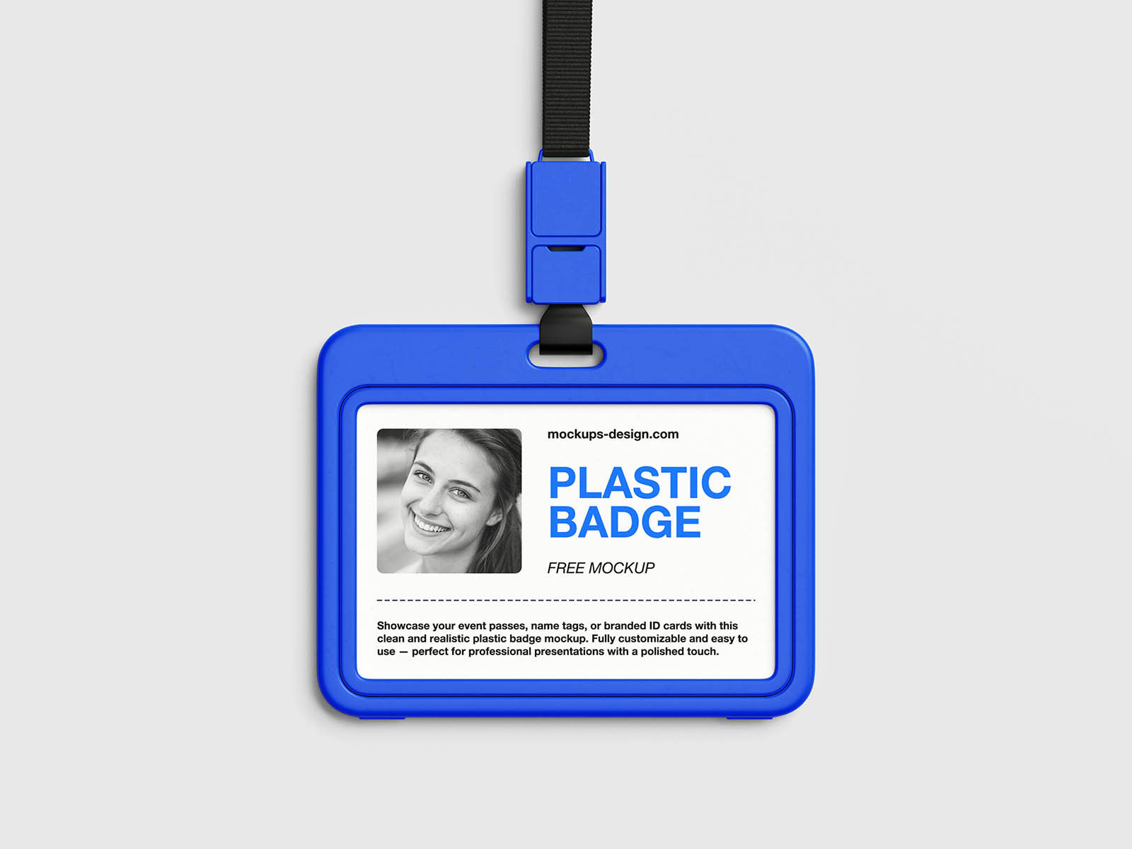 Free Clean Plastic Badge Mockup PSD Template
