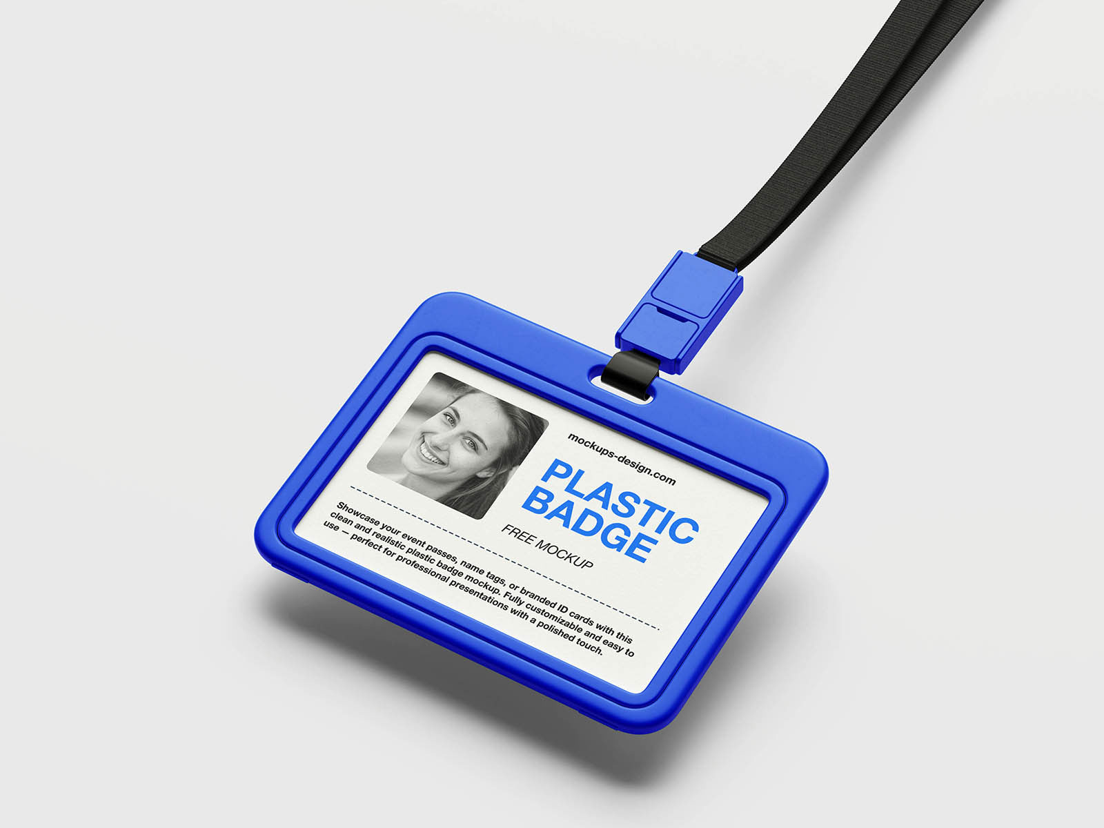 Free Clean Plastic Badge Mockup PSD Template