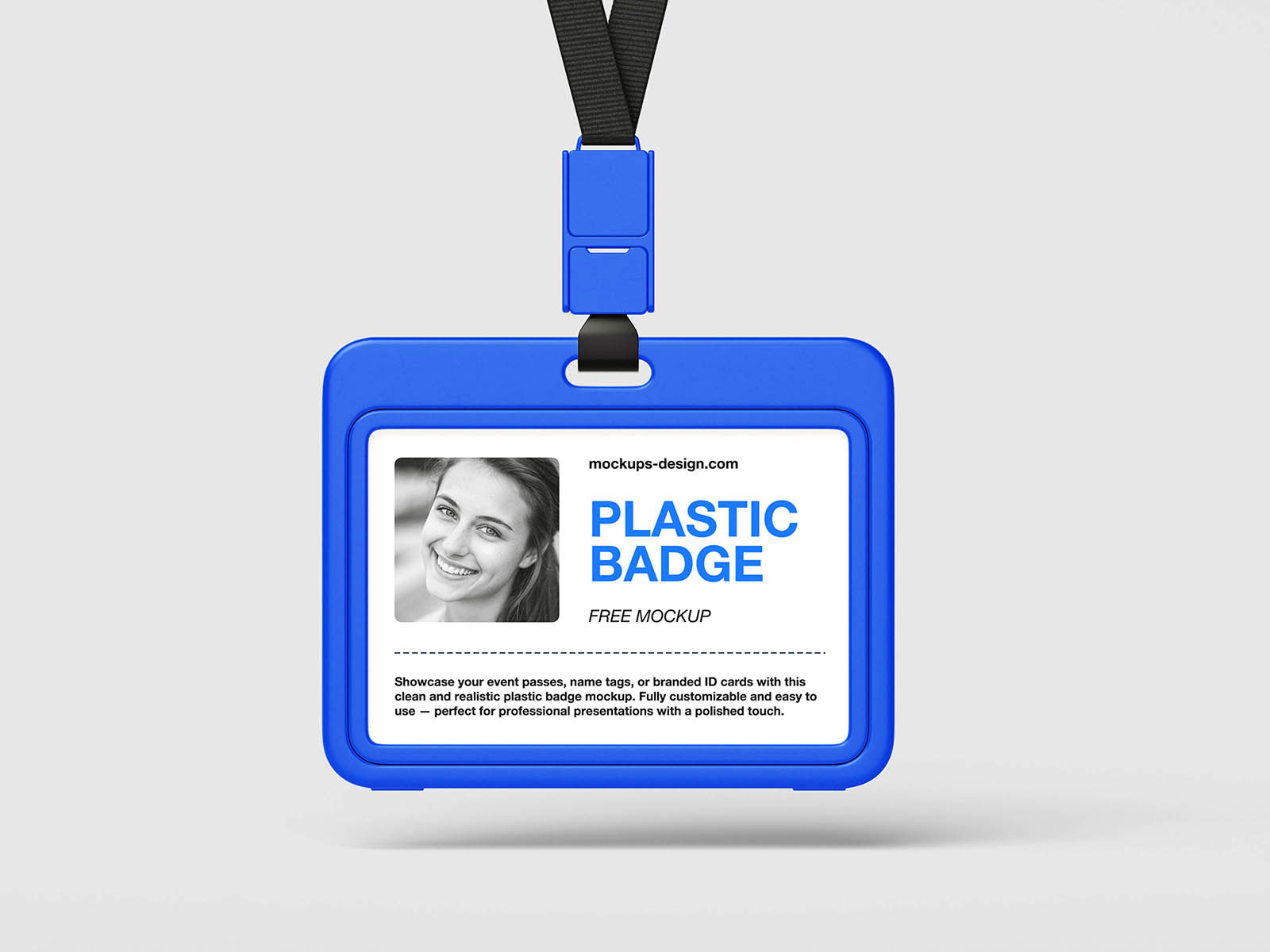 Free Clean Plastic Badge Mockup PSD Template