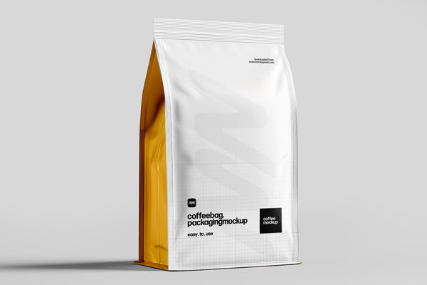 Free Coffee Packaging Bag Mockup PSD Template