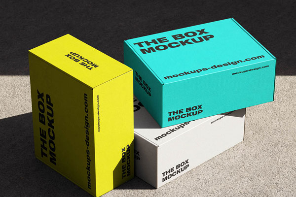 Free Corrugated Mailer Box Mockup PSD Template