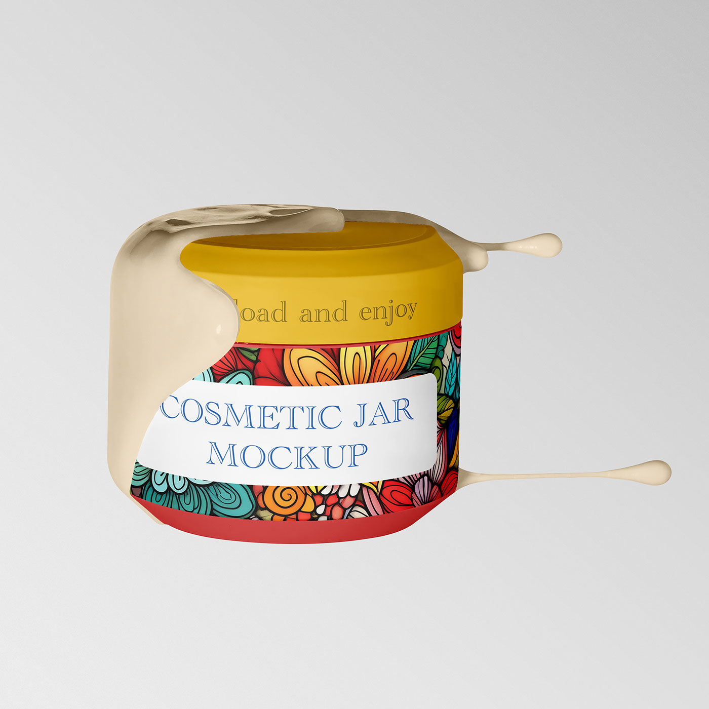Free Cosmetic Jar in Creme Mockup PSD Template