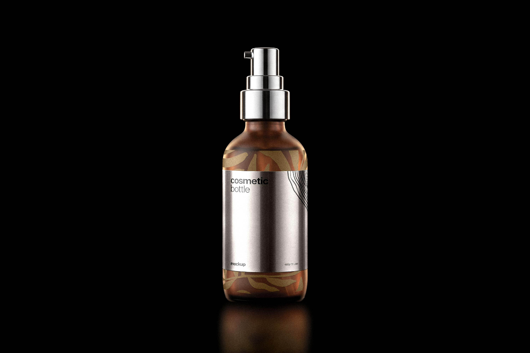 Free Cosmetic Pump Bottle Mockup PSD Template
