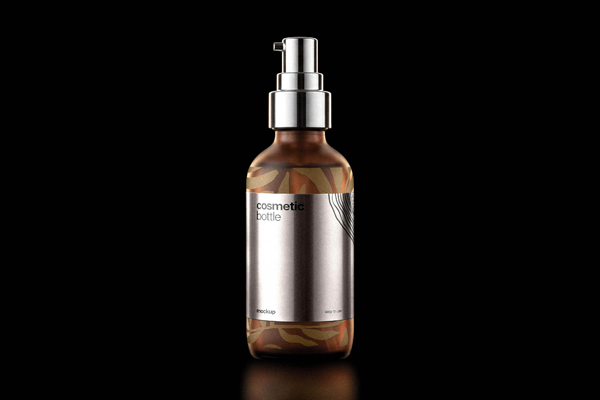 Free Cosmetic Pump Bottle Mockup PSD Template