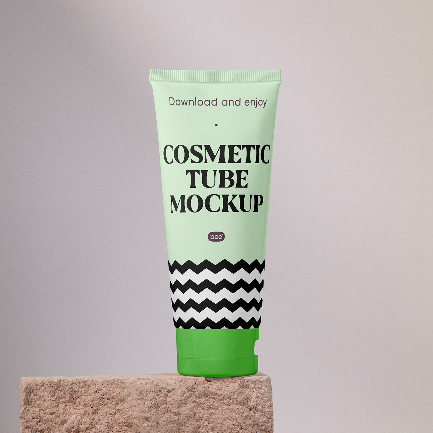 Free Cosmetic Tube on Rocks Mockup PSD Template