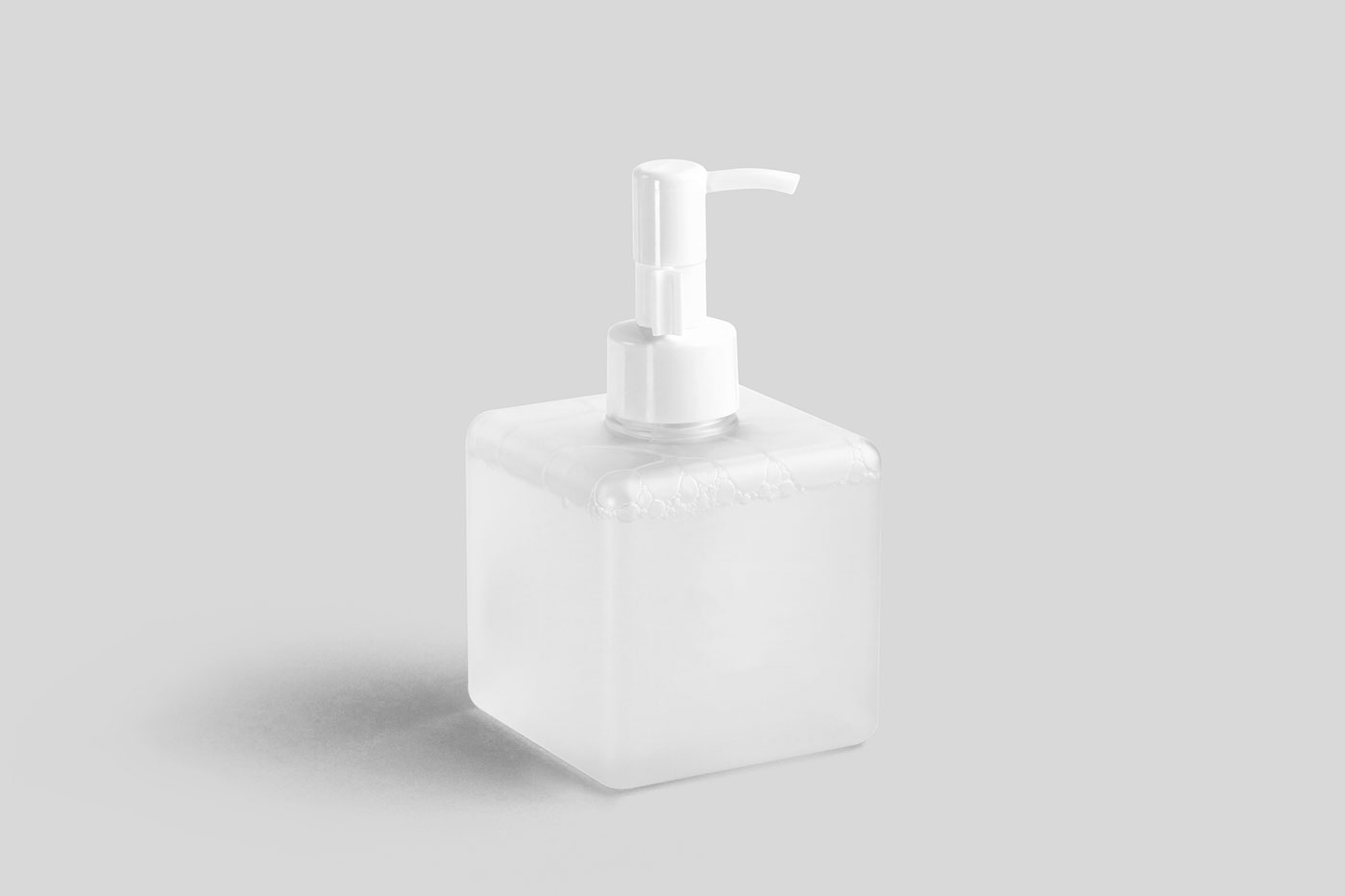 Free Cubic Dispenser Bottle Mockup PSD Template