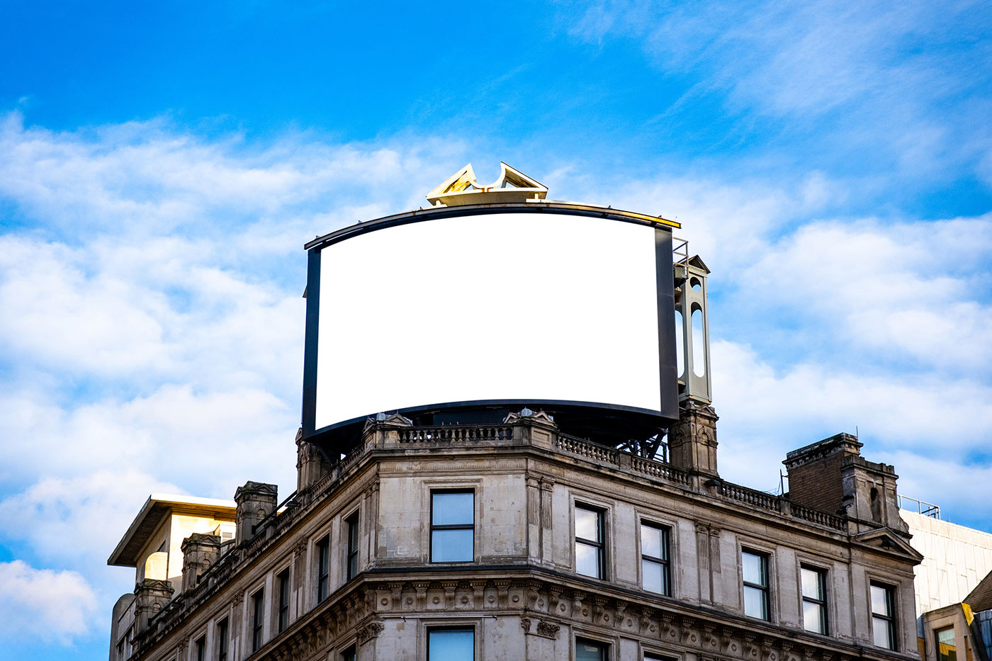 Free Curved Billboard Screen Mockup PSD Template