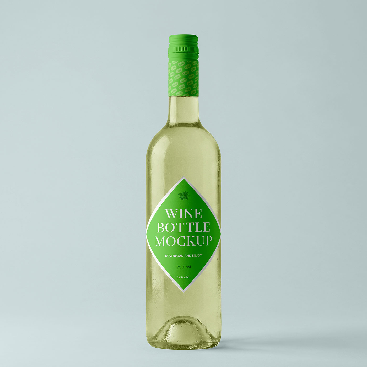 Free Diamond Label Wine Bottle Mockup PSD Template