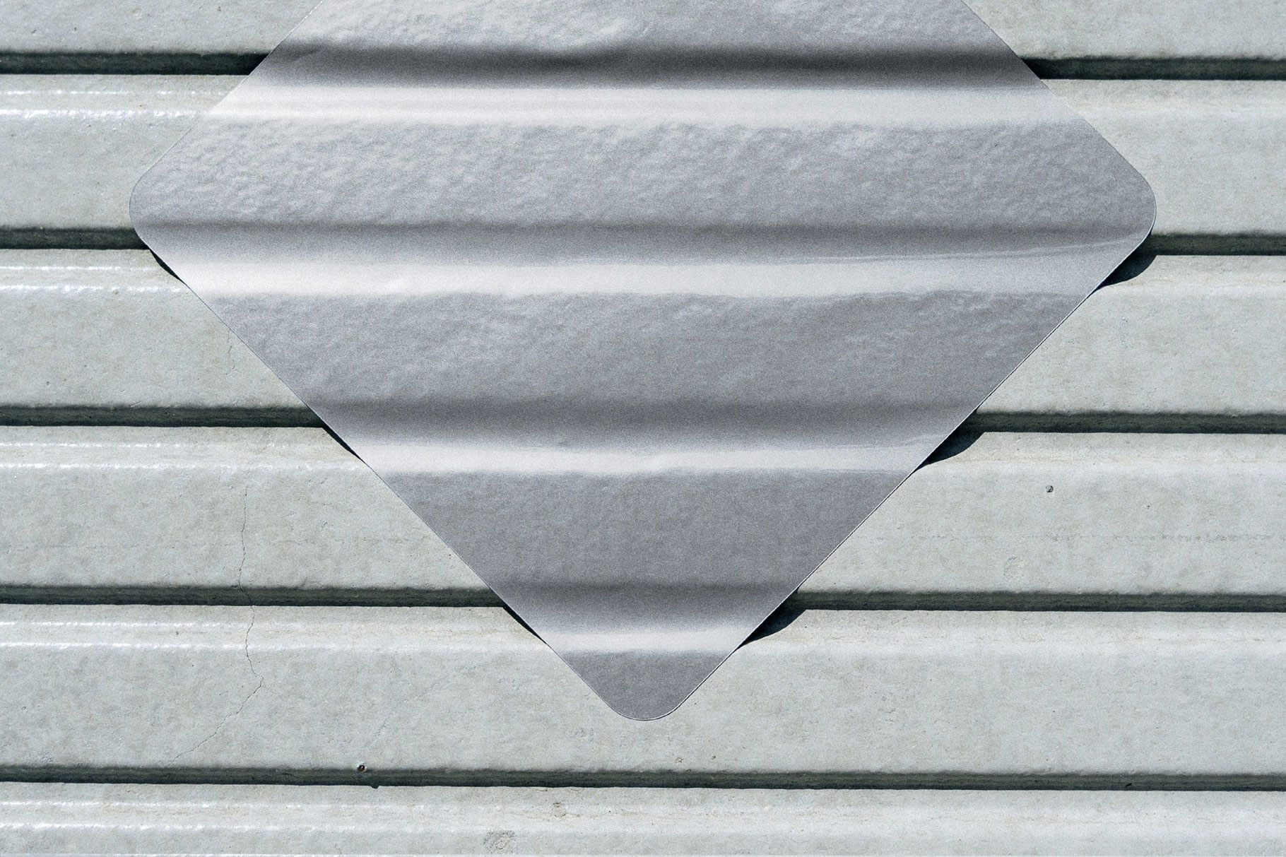 Free Diamond Sticker Mockup on Roller Shutter PSD Template