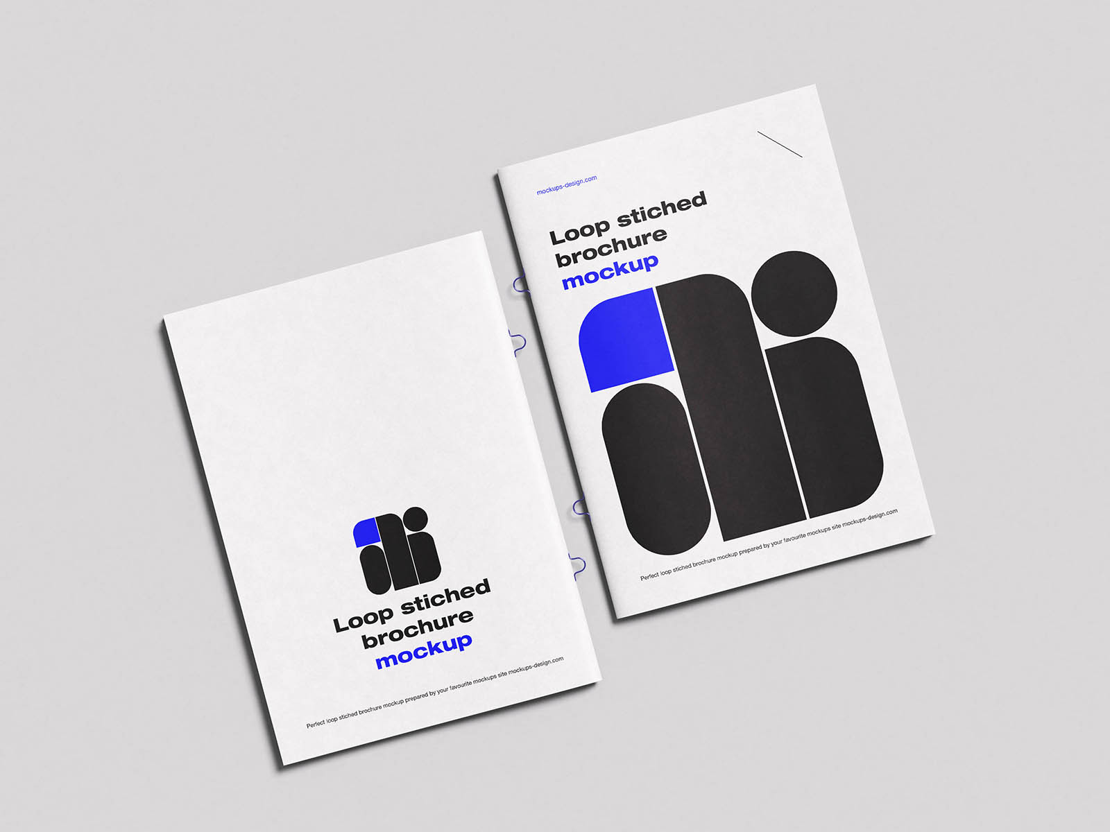Free Elegant Loop Stitched Brochure Mockup PSD Template