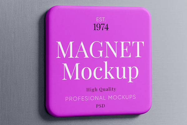 Free Fridge Magnet Mockup PSD Template