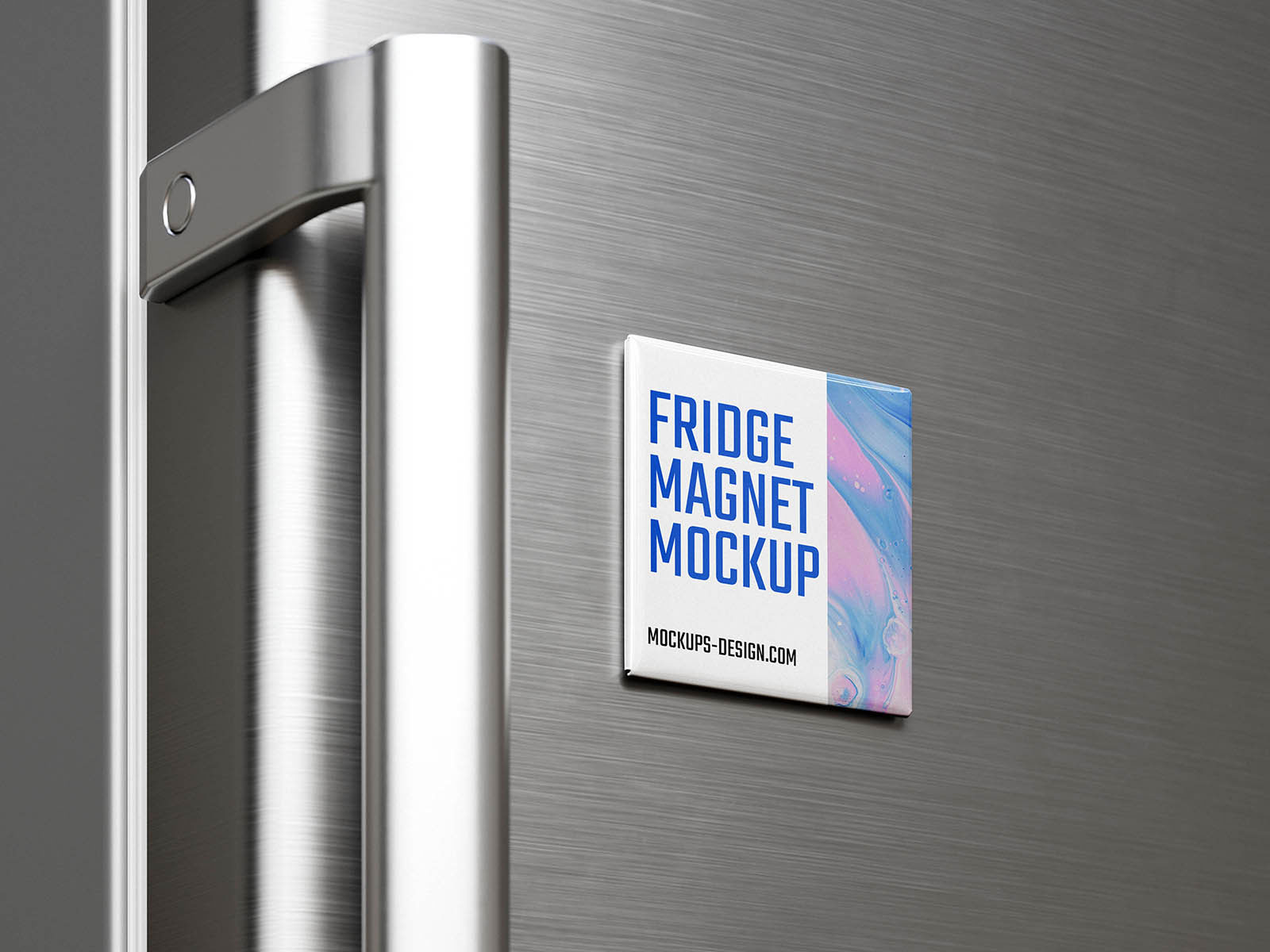 Free Fridge Square Magnet Mockup PSD Template
