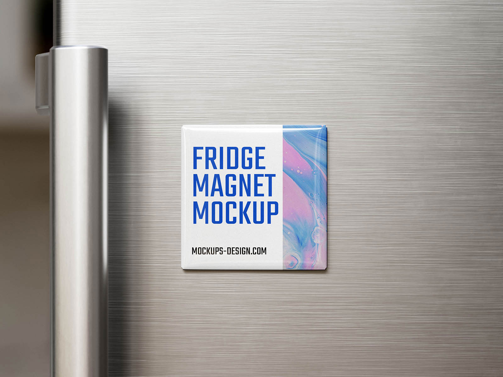 Free Fridge Square Magnet Mockup PSD Template