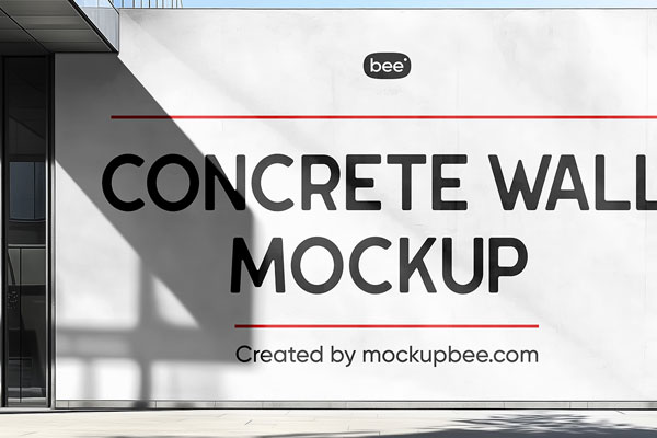 Free Front View Concrete Wall Mockup PSD Template