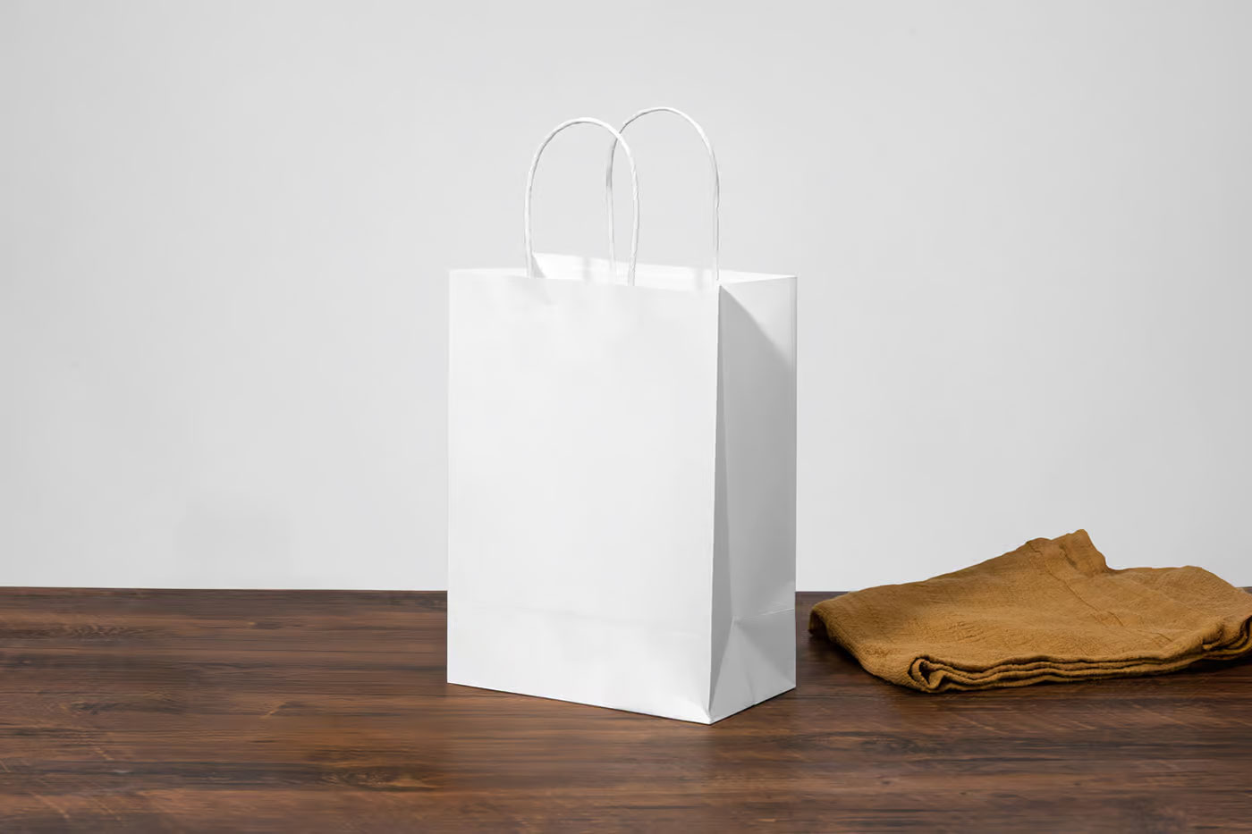 Free Front View Paper Bag Mockup PSD Template