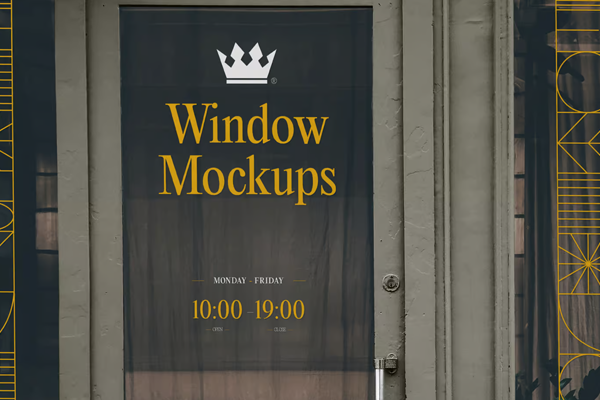 Free Front View Window Mockups PSD Template