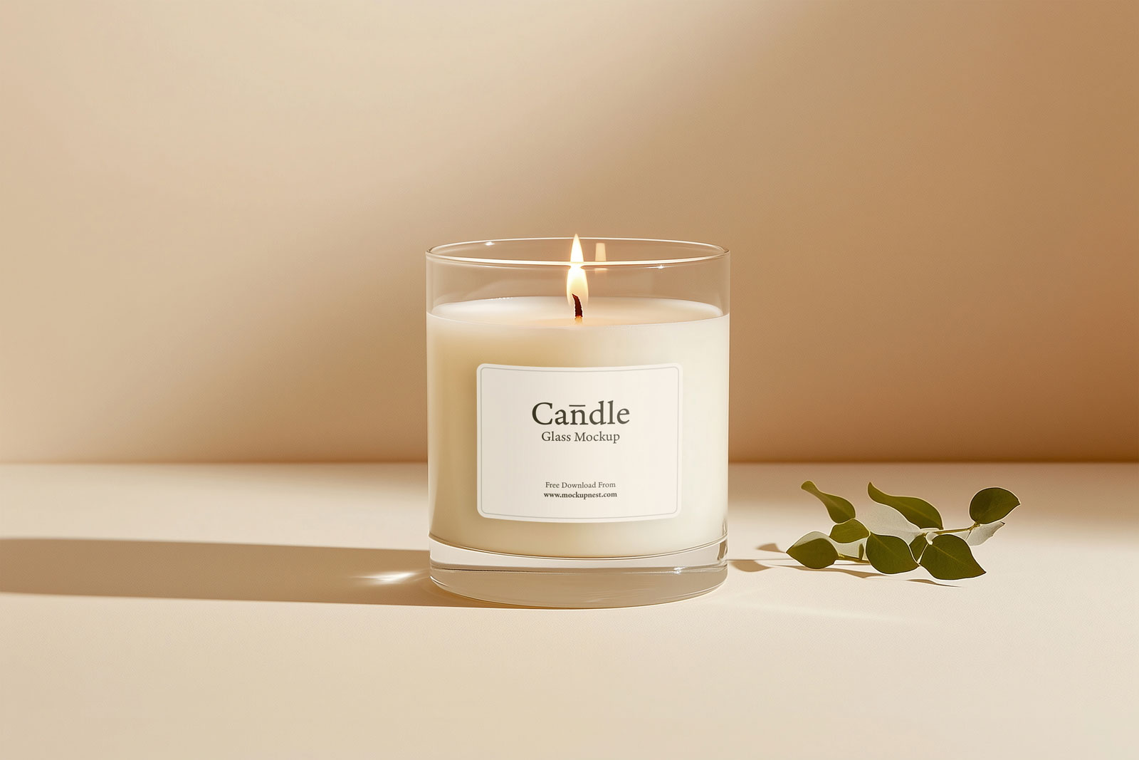 Free Glass Candle Mockup PSD Template