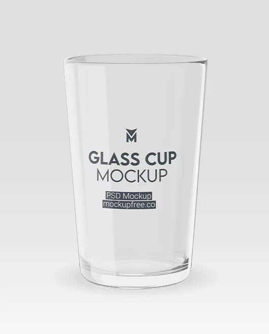 Free Glass Cup Mockup PSD Template