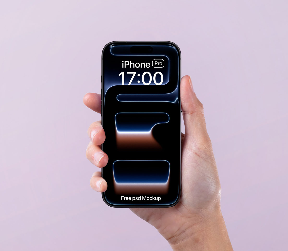 Free Hand Holding iPhone 17 Pro Mockup PSD Template