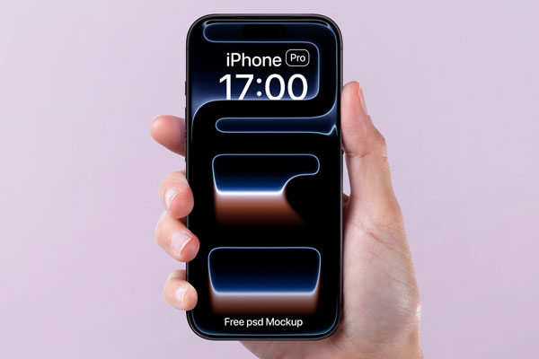 Free Hand Holding iPhone 17 Pro Mockup PSD Template