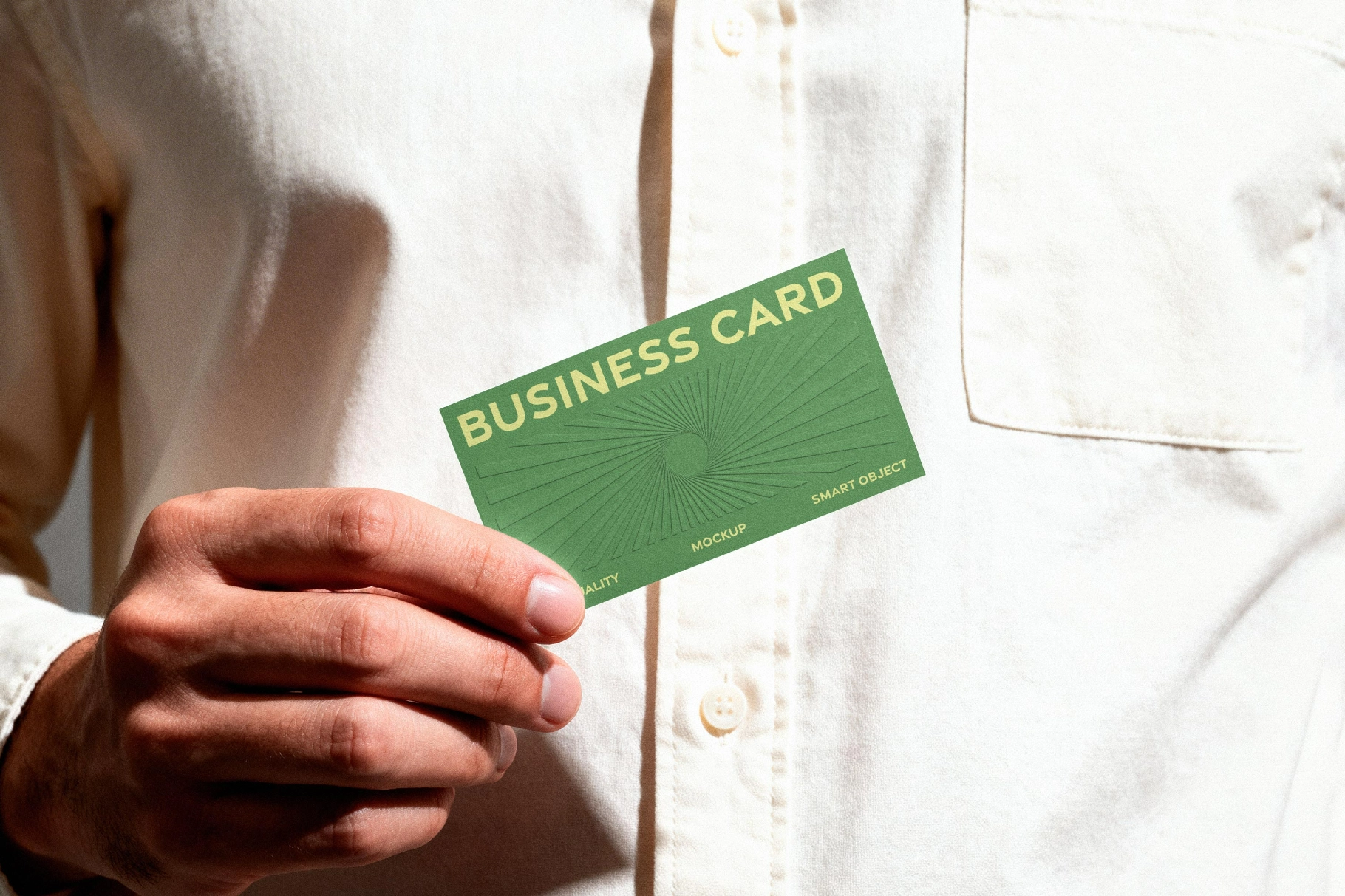 Free Handheld Business Card Mockup PSD Template