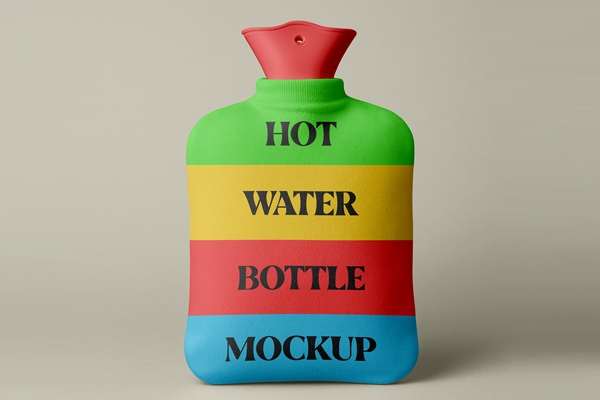 Free Hot Water Bottle Mockup PSD Template