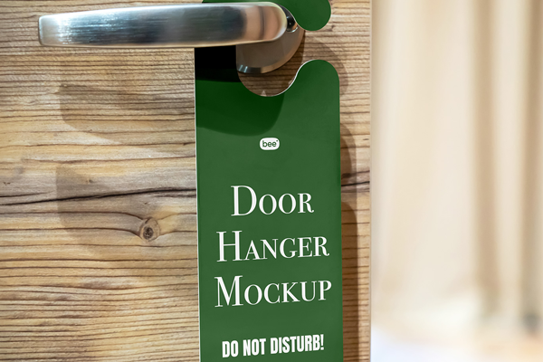 Free Hotel Door Hanger Mockup PSD Template