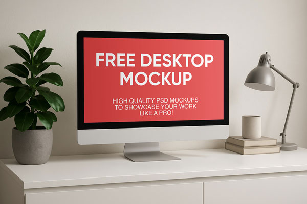Free iMac Screen Mockup PSD Template