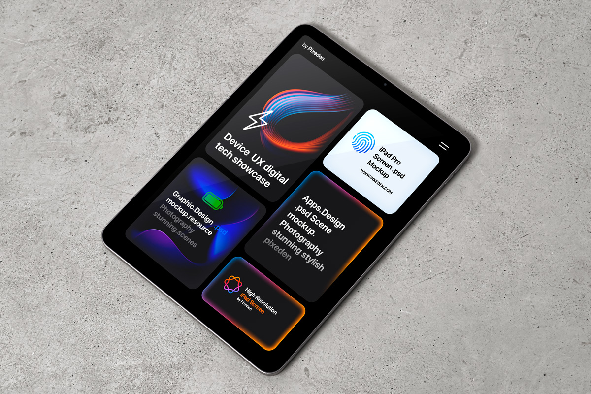 Free iPad Pro Screen Mockup PSD Template
